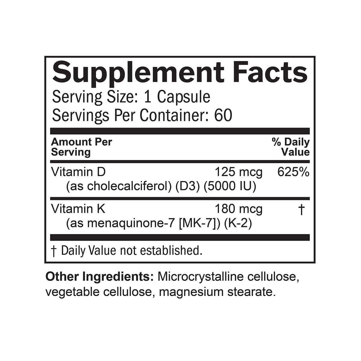 Vitamin D3 + K2